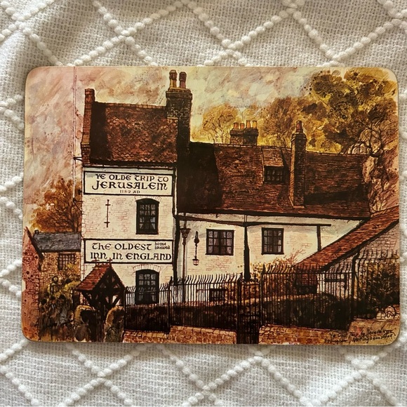 Vintage British‎ Pub Cork Placemats Signed Art Prints Set of 6 Collectible - Picture 7 of 13